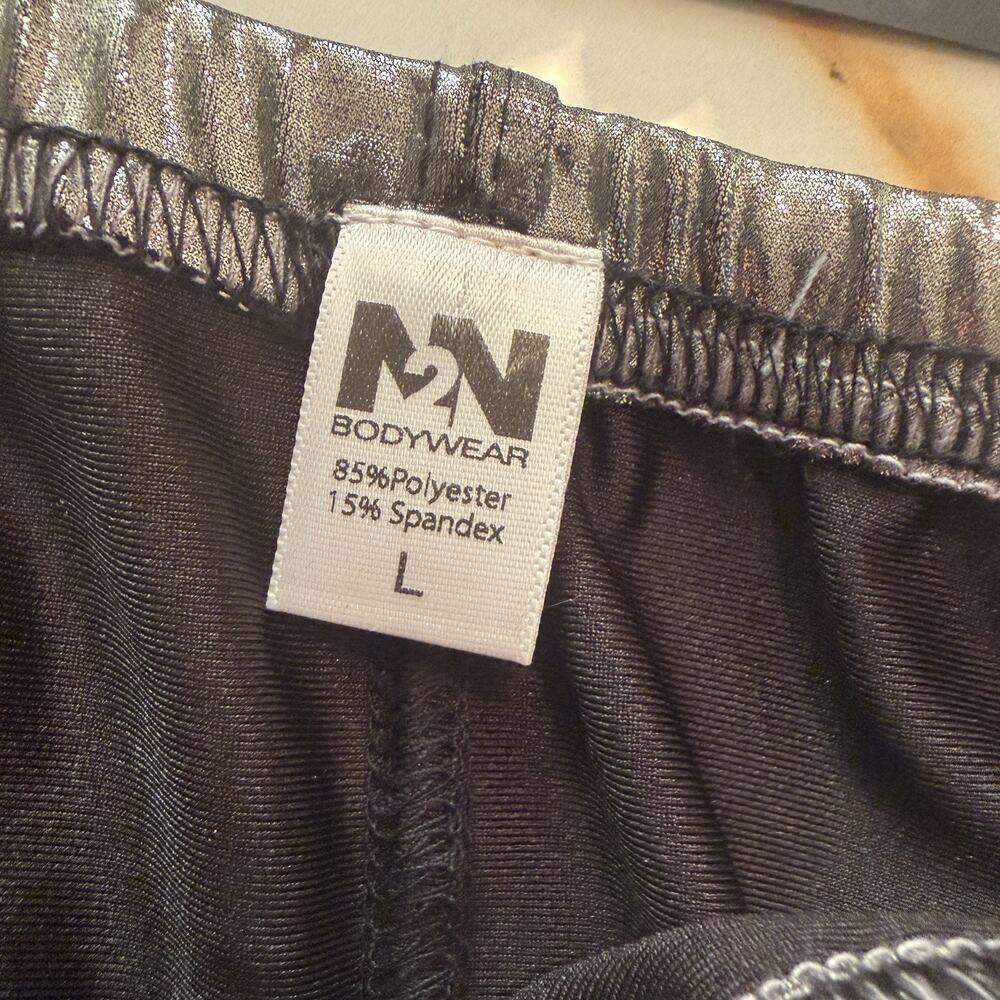 NEW N2N Bodywear Mens Body Gloss Titan Sport O-Ring Swim Brief Silver Size Large - Picture 10 of 14